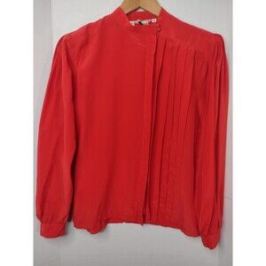 Kenar Vintage 100% Silk Women’s Blouse Cherry Red Size 10
